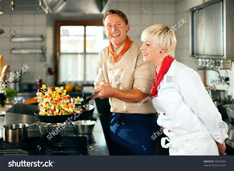 Two Chefs Teamwork Man Woman Restaurant Stock Photo 56874406 Shutterstock