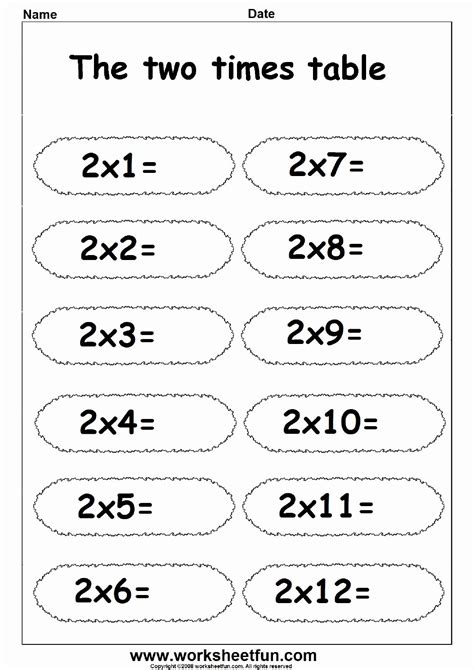 50 2 Times Table Worksheet Chessmuseum Template Library Printable Multiplication Worksheets