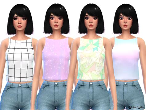 The Sims Resource Pastel Tank Tops Mesh Needed