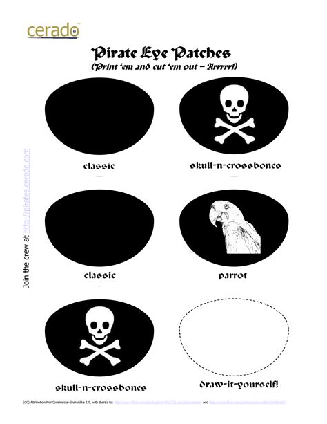 Pirate Eye Patch Printable Template Printable Templates