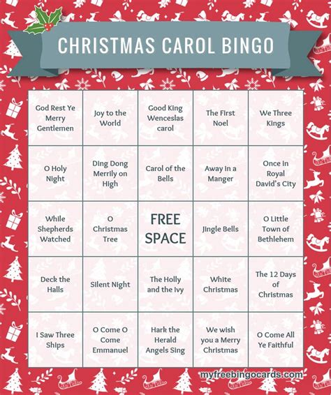 Christmas Carols Bingo Ready To Print For Free Right Away
