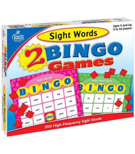 Sight Words Bingo Board Game Grade K 2
