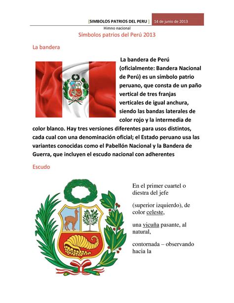 Calaméo Símbolos Patrios Del Perú 2013