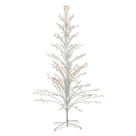 6 White Lighted Christmas Cascade Twig Tree Outdoor Decoration Clear