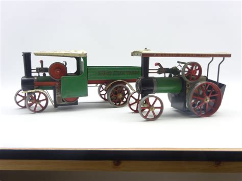 Two Mamod Live Steam Vehicles Model SW1 Steam Wagon In Green Cream
