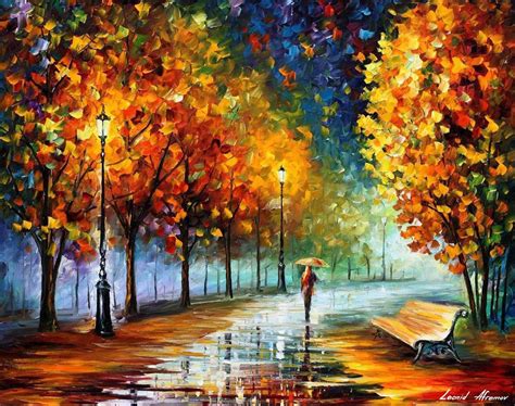 Fall Marathon Of Nature — Palette Knife Oil Painting On Canvas By