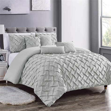 Sapphire Home Luxury Piece Full Queen Comforter Set W Shams Cushions