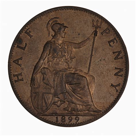 Coin Halfpenny Queen Victoria Great Britain 1899