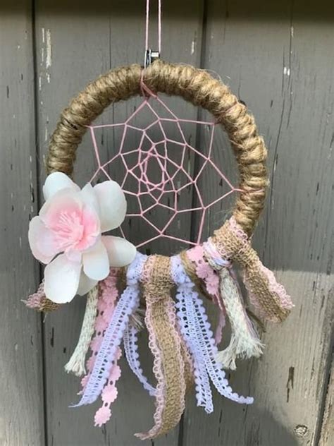 Pink Flower Dream Catcher Etsy Dream Catcher Pink Flowers Dream