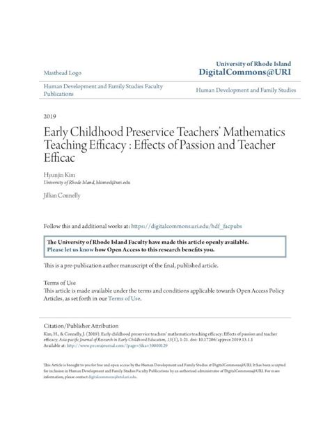 PDF Early Childhood Preservice TeachersâŽ Mathematics Hyunjin