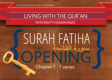 Its seven verses are a prayer for god's guidance, and stress its lordship and mercy of god. `Ilmy Notes: Surah Fatiha, The Opening [Living With Qur'an ...