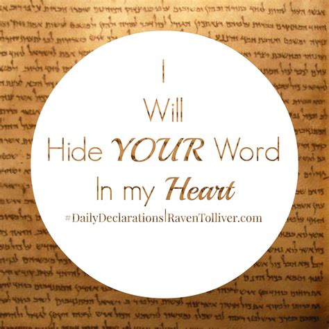 Dailydeclarations I Will Hide Your Word In My Heart I
