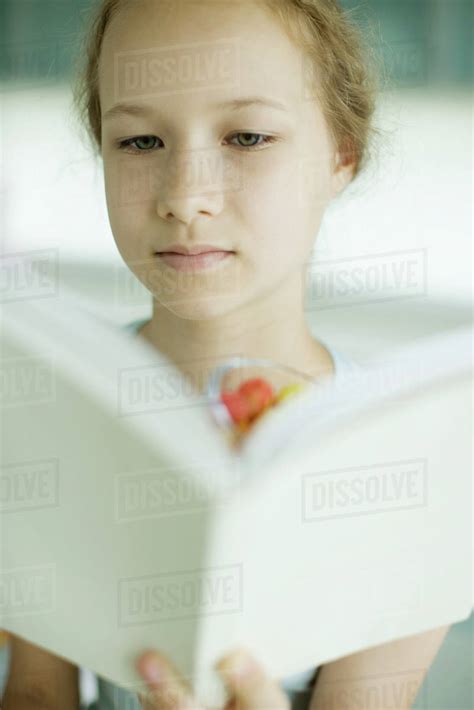 Girl Reading Book Stock Photo Dissolve