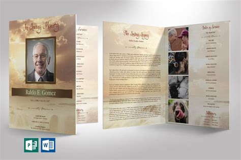 Forever Funeral Program Large Template Word And Publisher Etsy