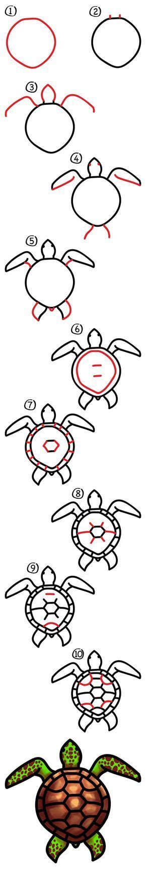 How to draw a turtle. How To Draw A Realistic Sea Turtle - Art For Kids Hub ...