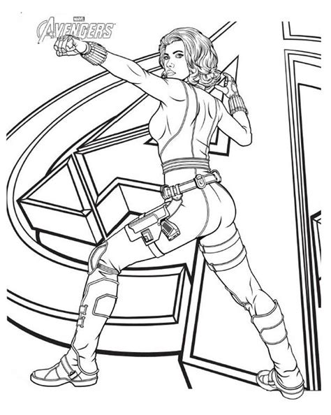 Avengers Character Black Widow Coloring Page Download And Print Online