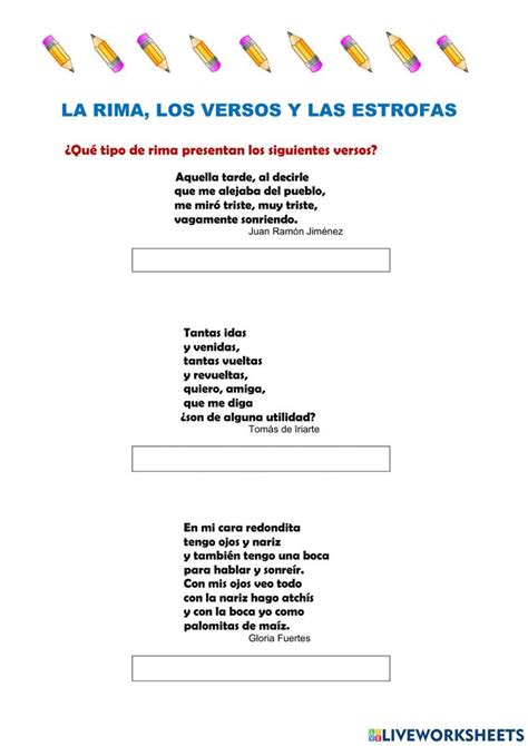 The Spanish Version Of La Rima Los Versos Y Las Estrofas