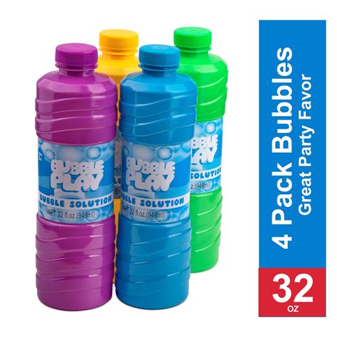 Bubbleplay Bubble Solution Refill Bubbles For Kids 4 Bottles Of 32 Oz