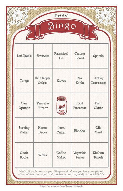 36 Card Bridal Shower Bingo Game Rustic Country Farmhouse Etsy