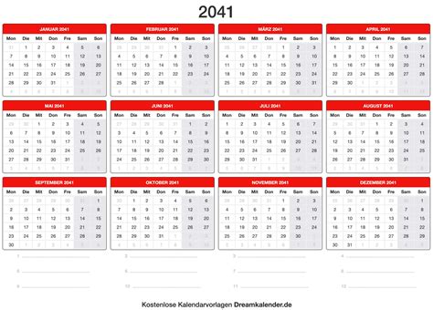 Kalender 2041