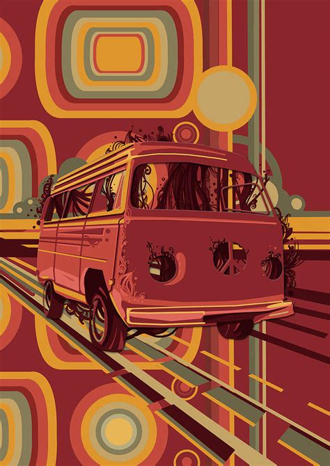 What was the design trend in the 80s? Retro Camper Van 70s Digital Art by Bekim M