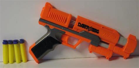 Nerf Dart Tag Stormfire Soft Dart Gun Single Shot Blaster Orange With 4