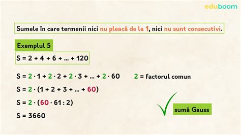 Sume De Numere Naturale Sume Gauss Matematica Clasa A 5 A