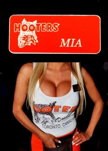 Hooters Uniform Mia Name Tag Pin Back Dress Role Play Costume Accessory Picclick