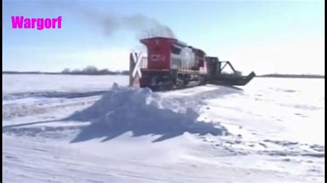 Powerful Snow Plow Train Blower Through Mega Deep Snow Part 1