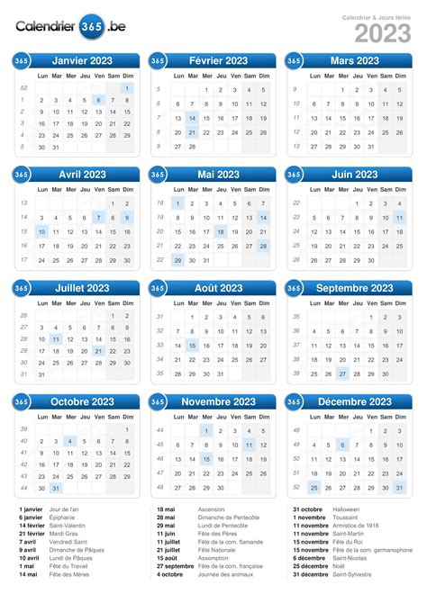 Calendrier 2023