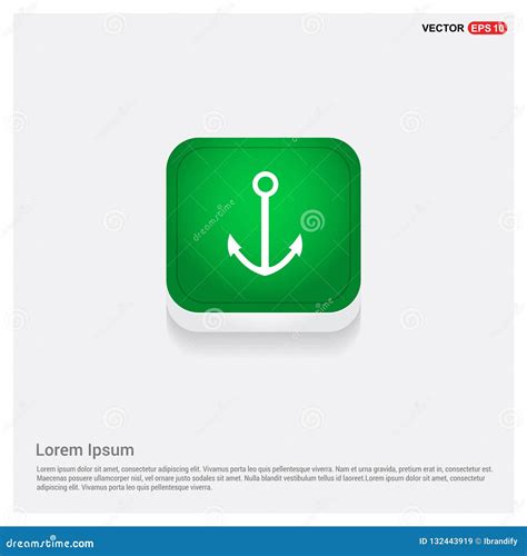 Anchor Icon Green Web Button Stock Vector Illustration Of Flat Yacht