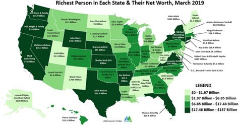 Map The Richest Person In Each State And Their Net Worth March 2019