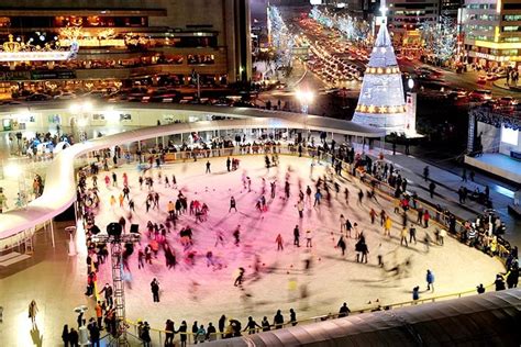 a guide to the most festive ice skating rinks in japan and korea