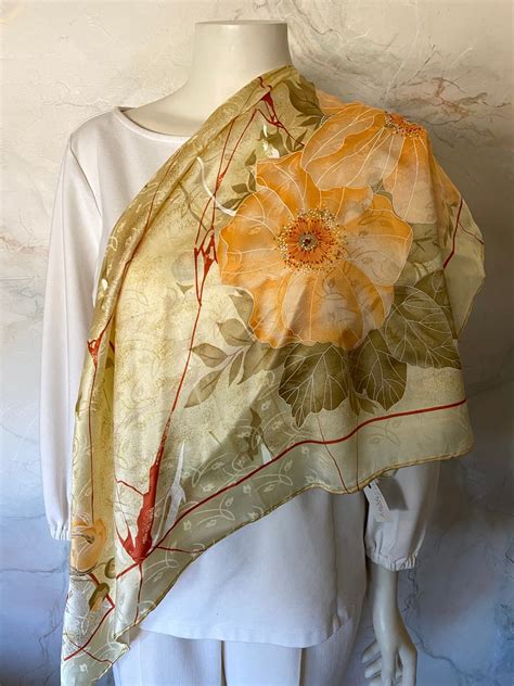 Paris Anne De Sevil Designer Silk Scarf With Spring Colors Etsy