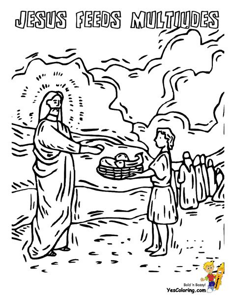 Jesus Feeds Coloring Page Printable Coloring Pages