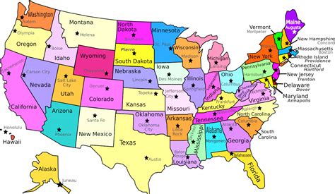 Printable Us Map With States And Capitals
