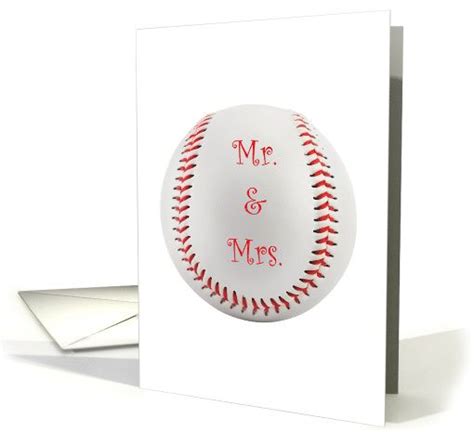 Congratulations Mr And Mrs Baseball Themed Card Cards Baseball