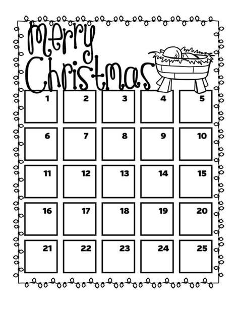 Free Printable Christmas Or Advent Countdown Calendars For Kids