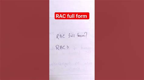 Rac Full Form Ll What Is The Full Form Of Rac Ll Rac Ka Full Form Ll