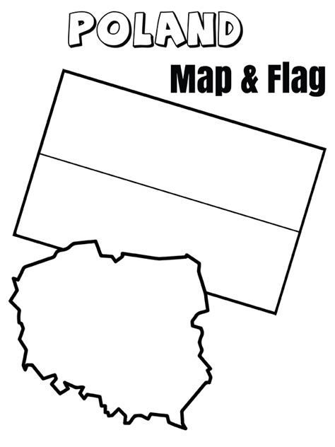 Poland Flag And Map Coloring Page Free Printable Coloring Pages For Kids