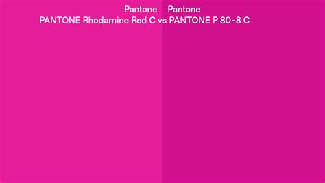 Pantone Rhodamine Red C Vs Pantone P 80 8 C Side By Side Comparison