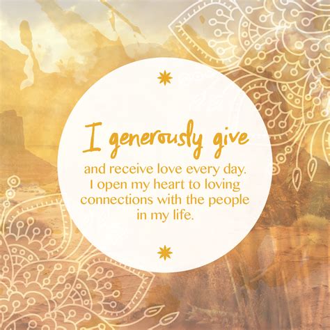 I Generously Give And Receive Love Daily Affirmation Cards 🌟 Daily