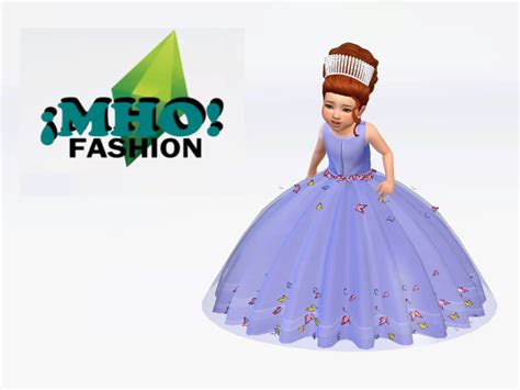 The Sims Resource Girls Dress With Flying Butterflies Toddler