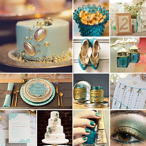 Teal And Gold Weddings