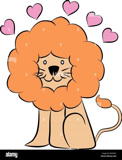 An Image Of A Cute Cartoon Lion Stock Vector Image And Art Alamy