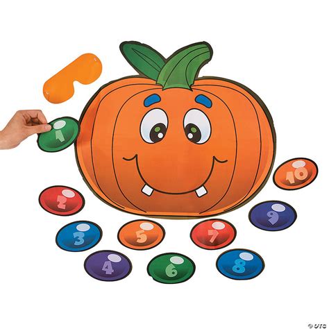 Silly Pin The Nose On The Pumpkin Halloween Party Game Oriental Trading