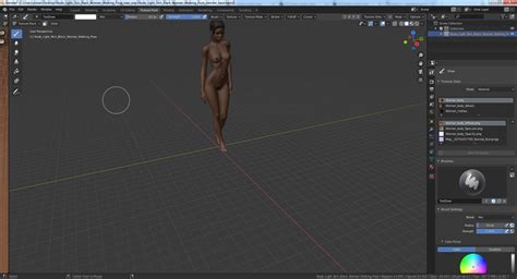 Nude Light Skin Black Woman Walking Pose 3D model