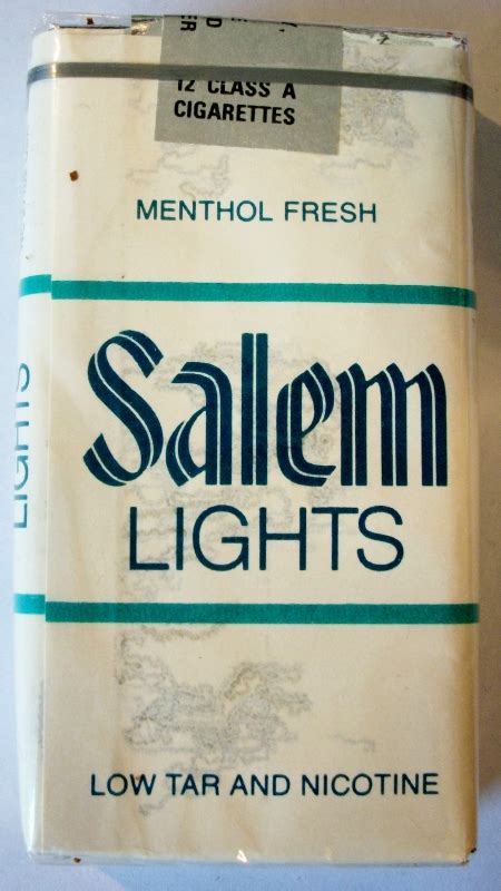 Salem Lights Menthol Fresh 12 Pack King Size Vintage American
