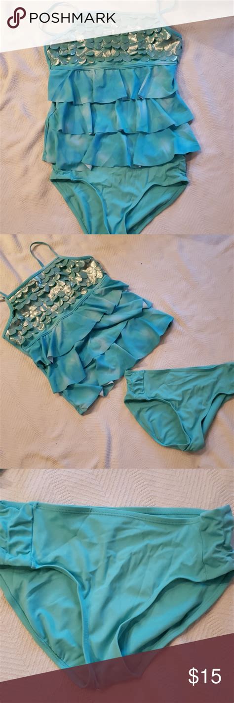 Girls Justice 2 Pc Swimsuit Sz 1820 Swimsuits Girl Teal Colors