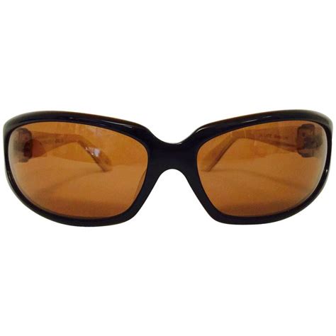 Kieselstein Cord Wraparound Latte Sunglasses With Amber Tint For Sale At 1stdibs